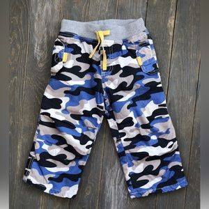 Baby Boden Boys Blue Gray Camo Utility Lined Cargo Pants 2/3T